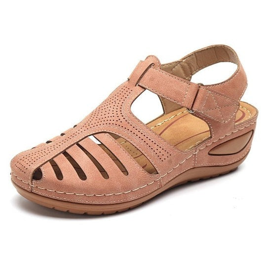 Retro ortopediska sandaler i läder