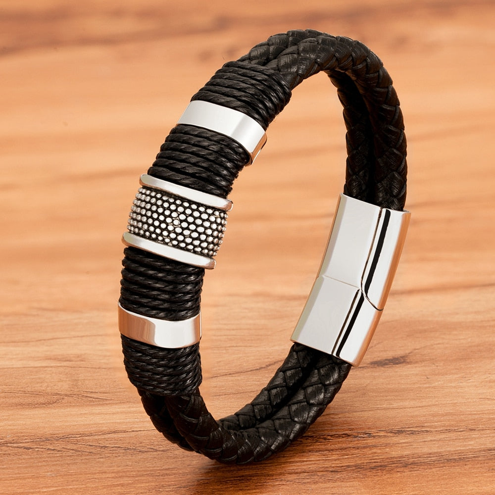 Vävt läder stil armband