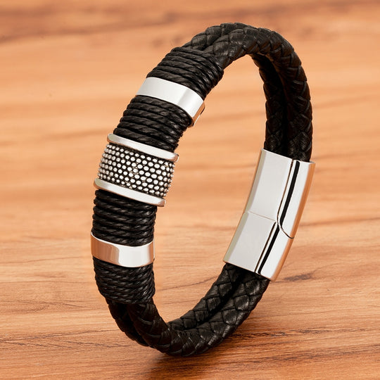 Vävt läder stil armband