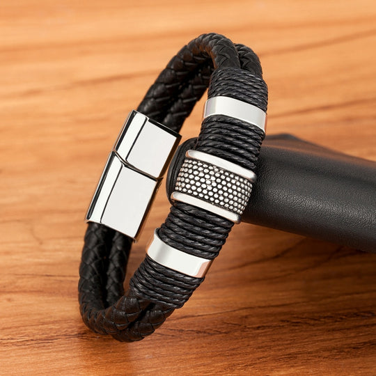 Vävt läder stil armband