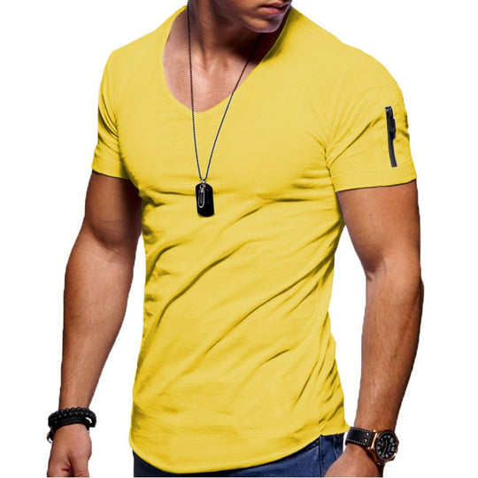 Muskel-T-shirts med V-ringning för män