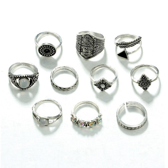 Bohemisk Knävecken Ring Set