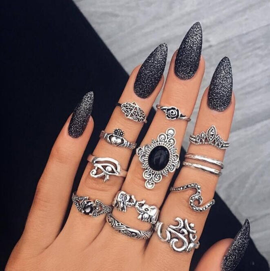 Bohemisk Knävecken Ring Set