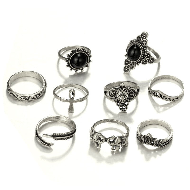 Bohemisk Knävecken Ring Set
