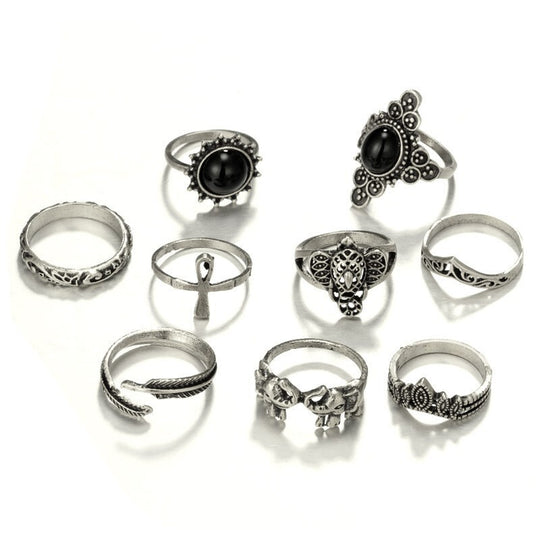 Bohemisk Knävecken Ring Set