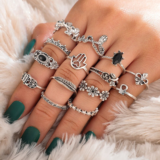Bohemisk Knävecken Ring Set