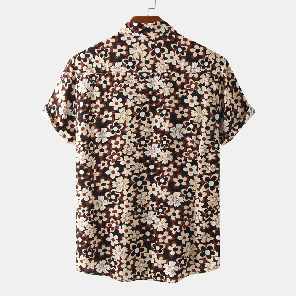 Floral Kragskjorta för män