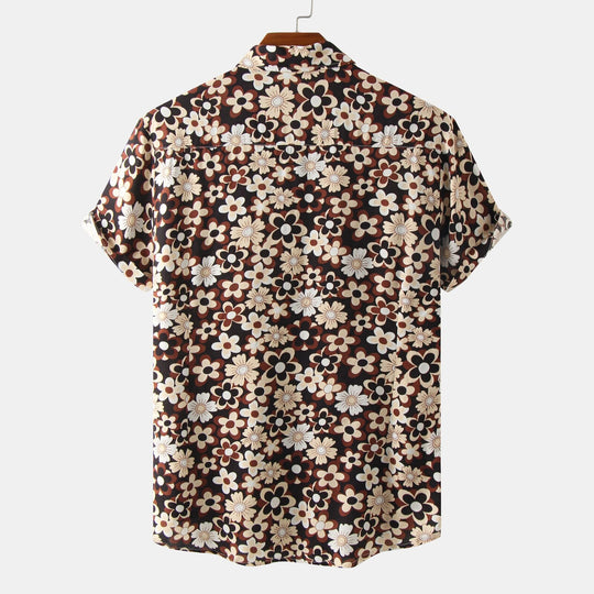 Floral Kragskjorta för män