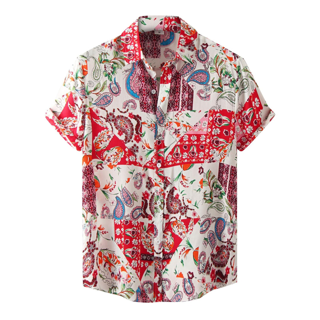Floral Kragskjorta för män