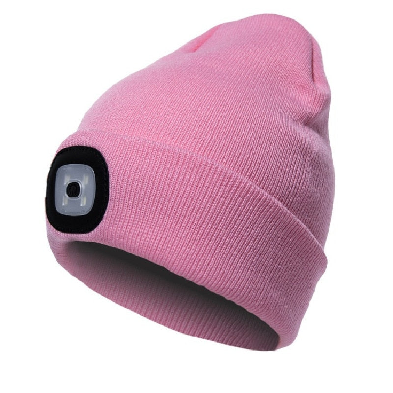 Stickad LED-mössa