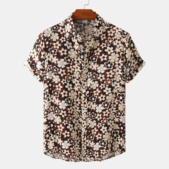 Floral Kragskjorta för män