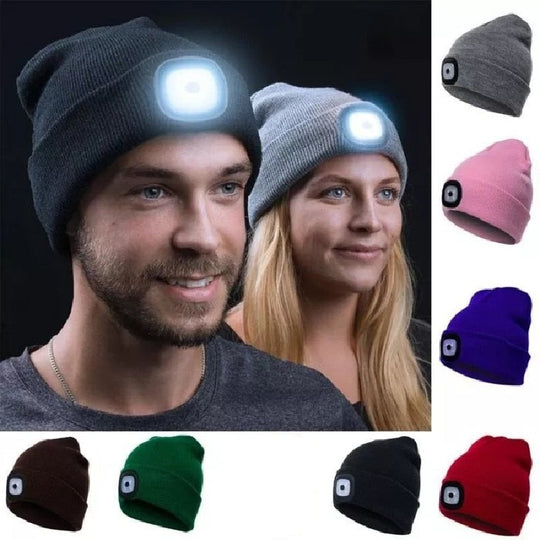 Stickad LED-mössa