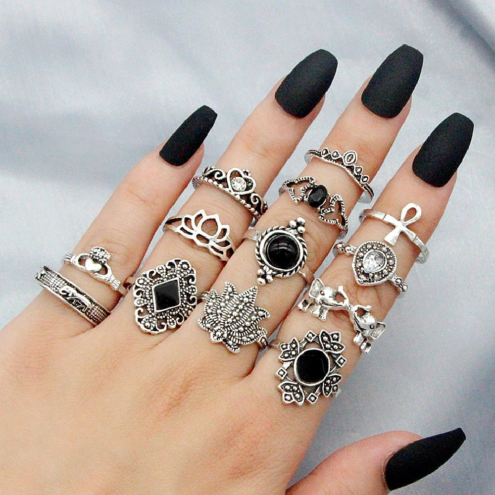 Bohemisk Knävecken Ring Set