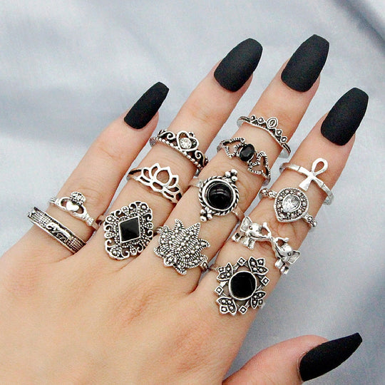 Bohemisk Knävecken Ring Set