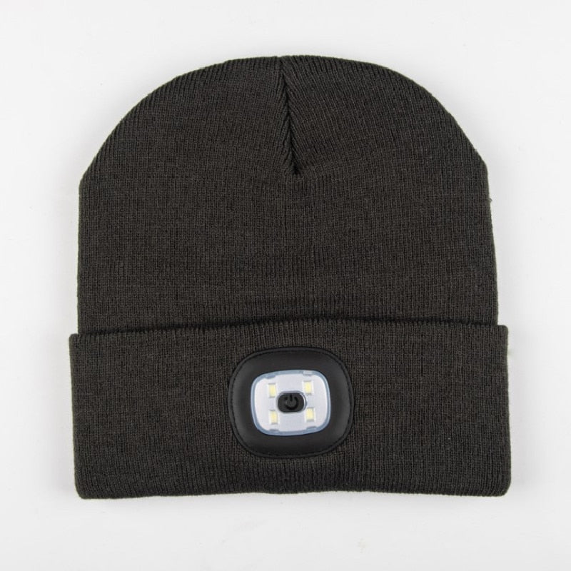 Stickad LED-mössa