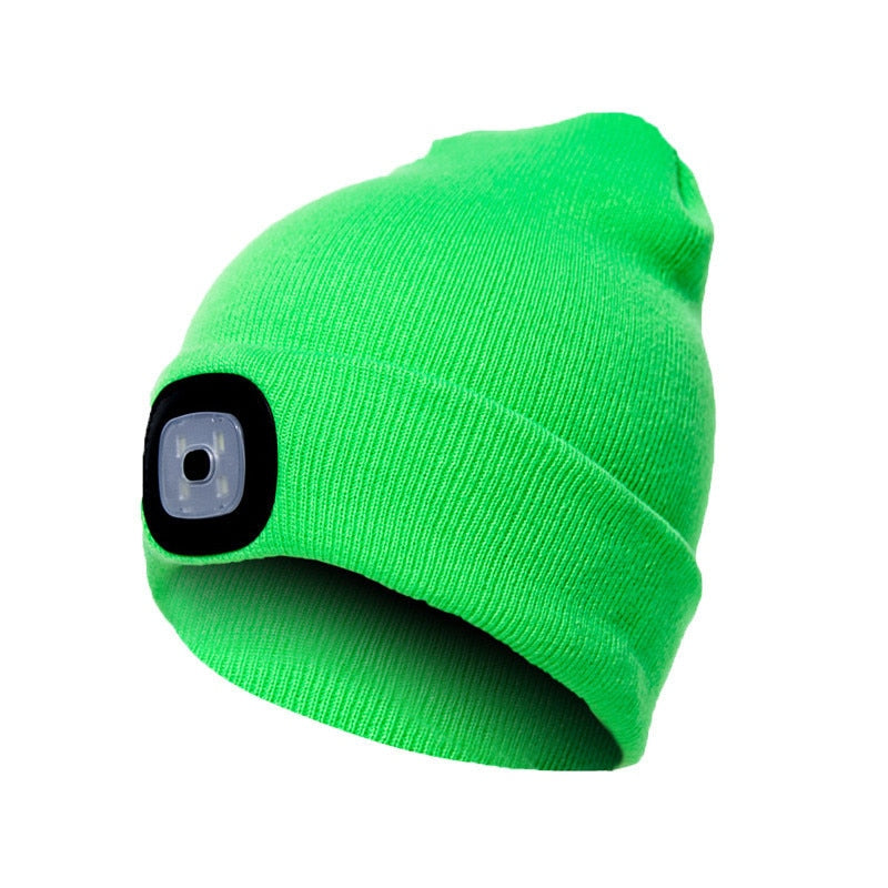 Stickad LED-mössa
