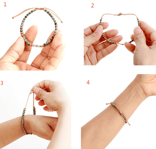 Naturlig Amazonit hjärta armband