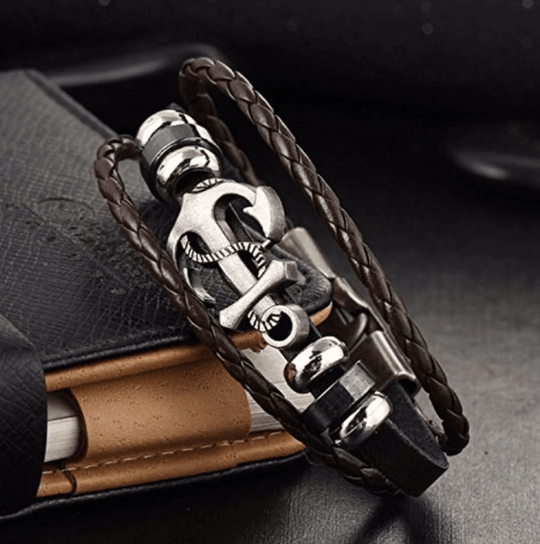 Ankare läderarmband