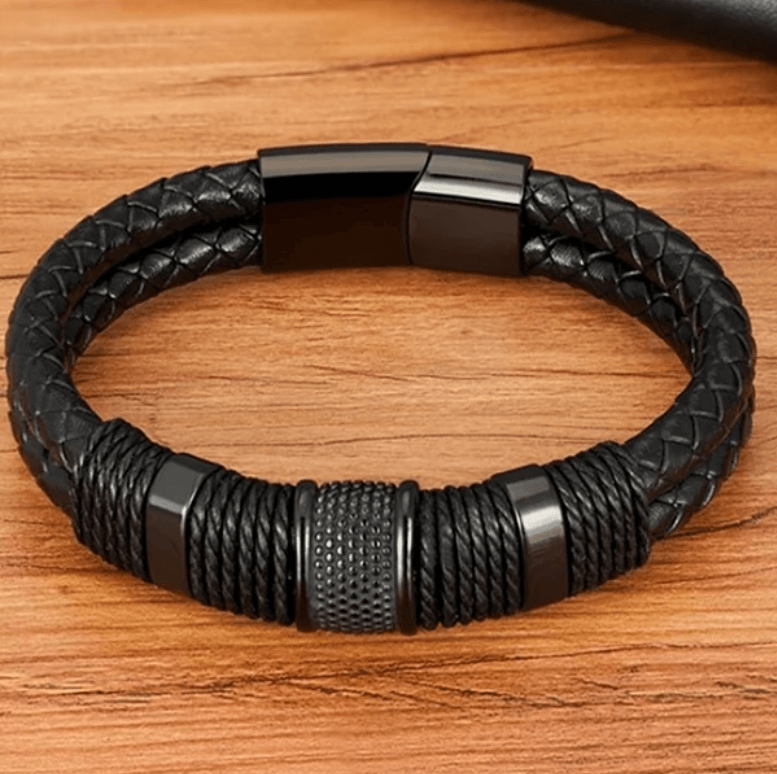 Vävt läder stil armband