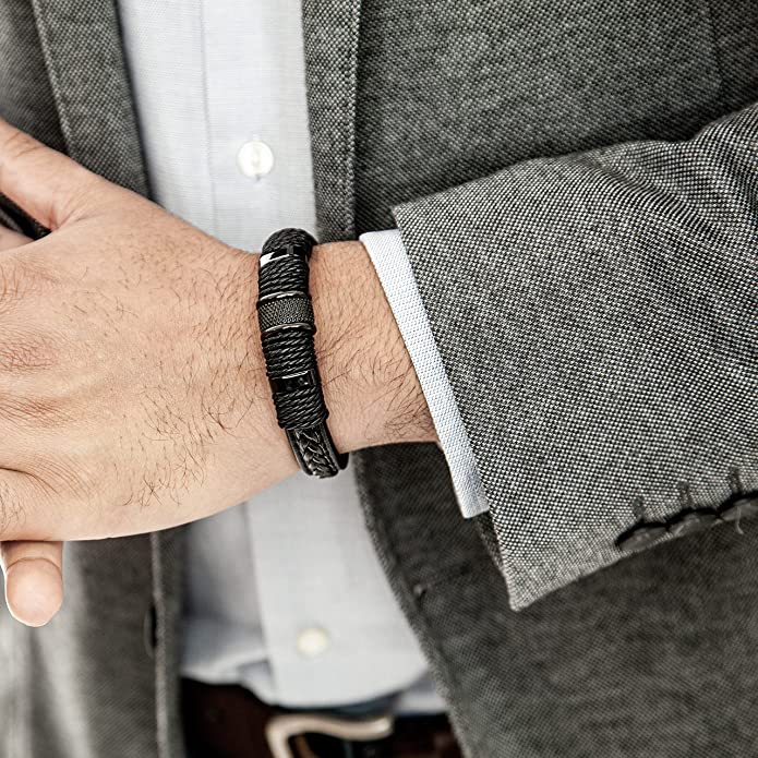 Vävt läder stil armband