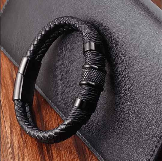 Vävt läder stil armband