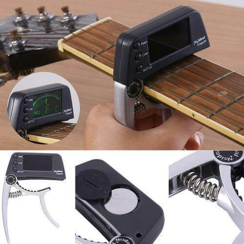 2-i-1 kapod och stämmare för gitarr