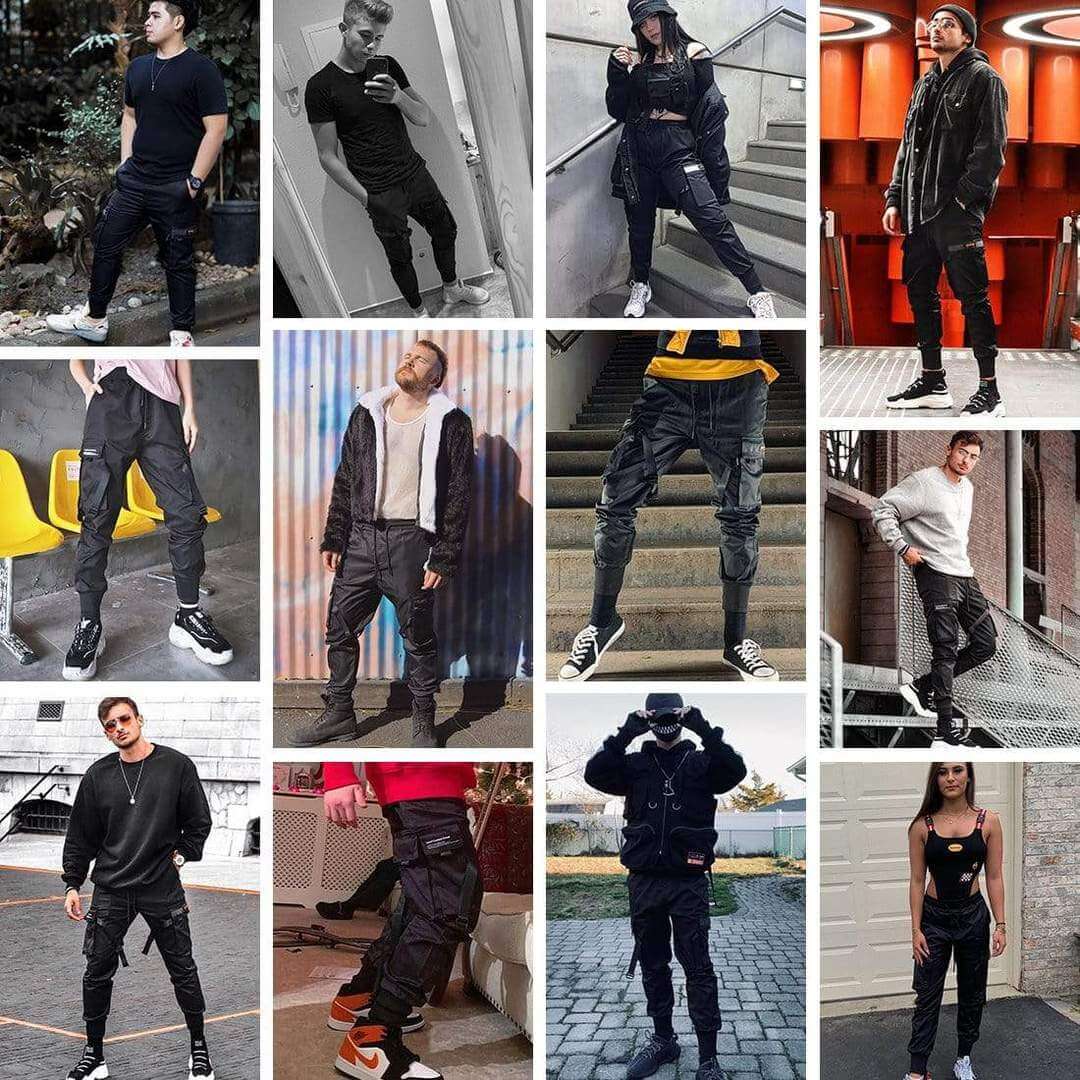 Hip Hop Cargo Pants med flera fickor