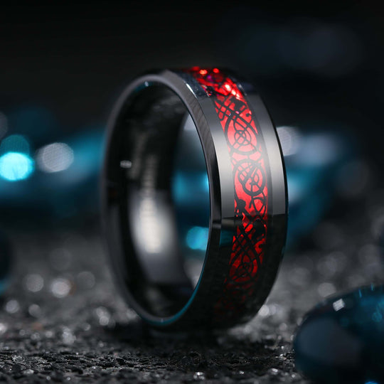 Kolfiber Celtic Dragon Ring