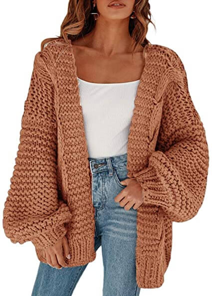 Cardigan i tjockt trikå