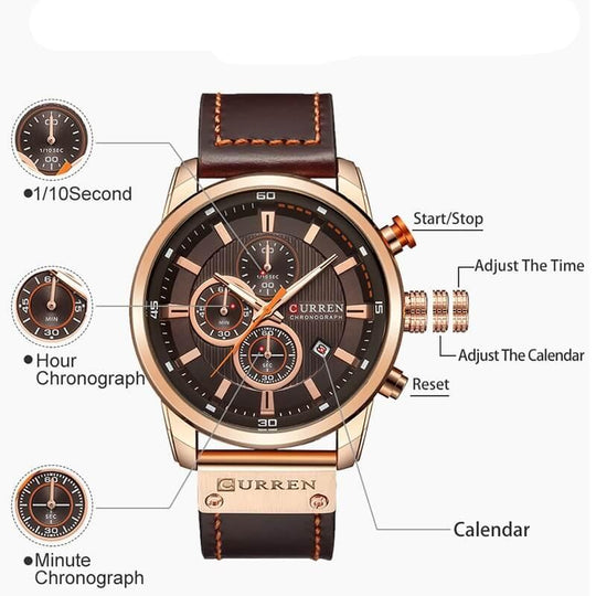 CURREN Chronograph armbandsur för män