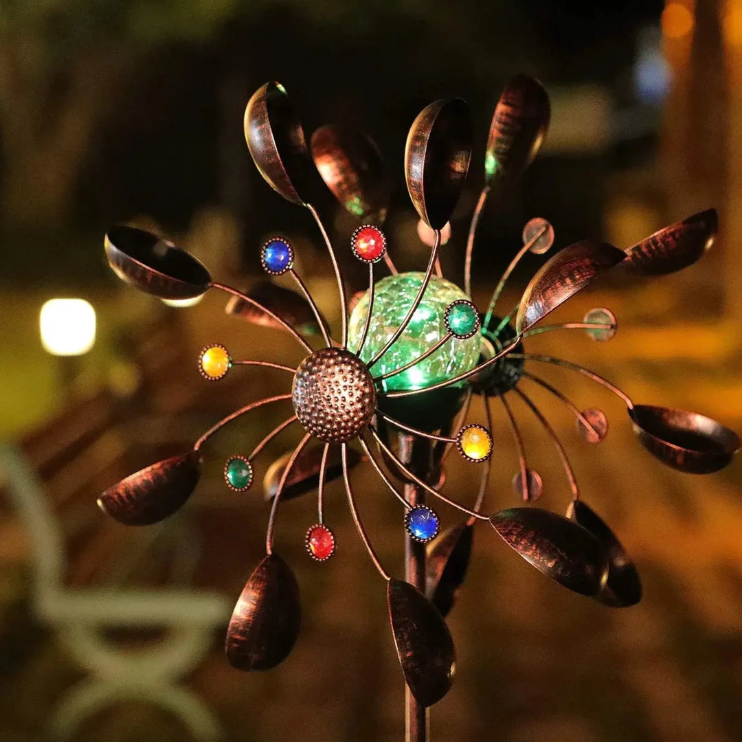 Solcellsdrivna glas boll vind spinner
