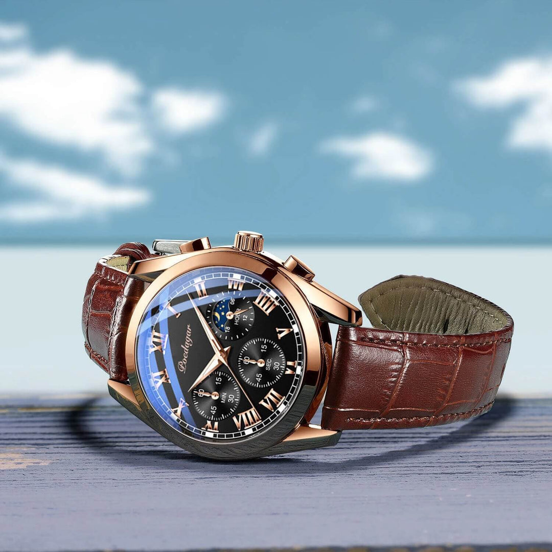 Premium läder armbandsur för män
