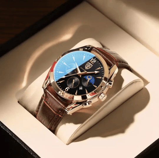 Premium läder armbandsur för män