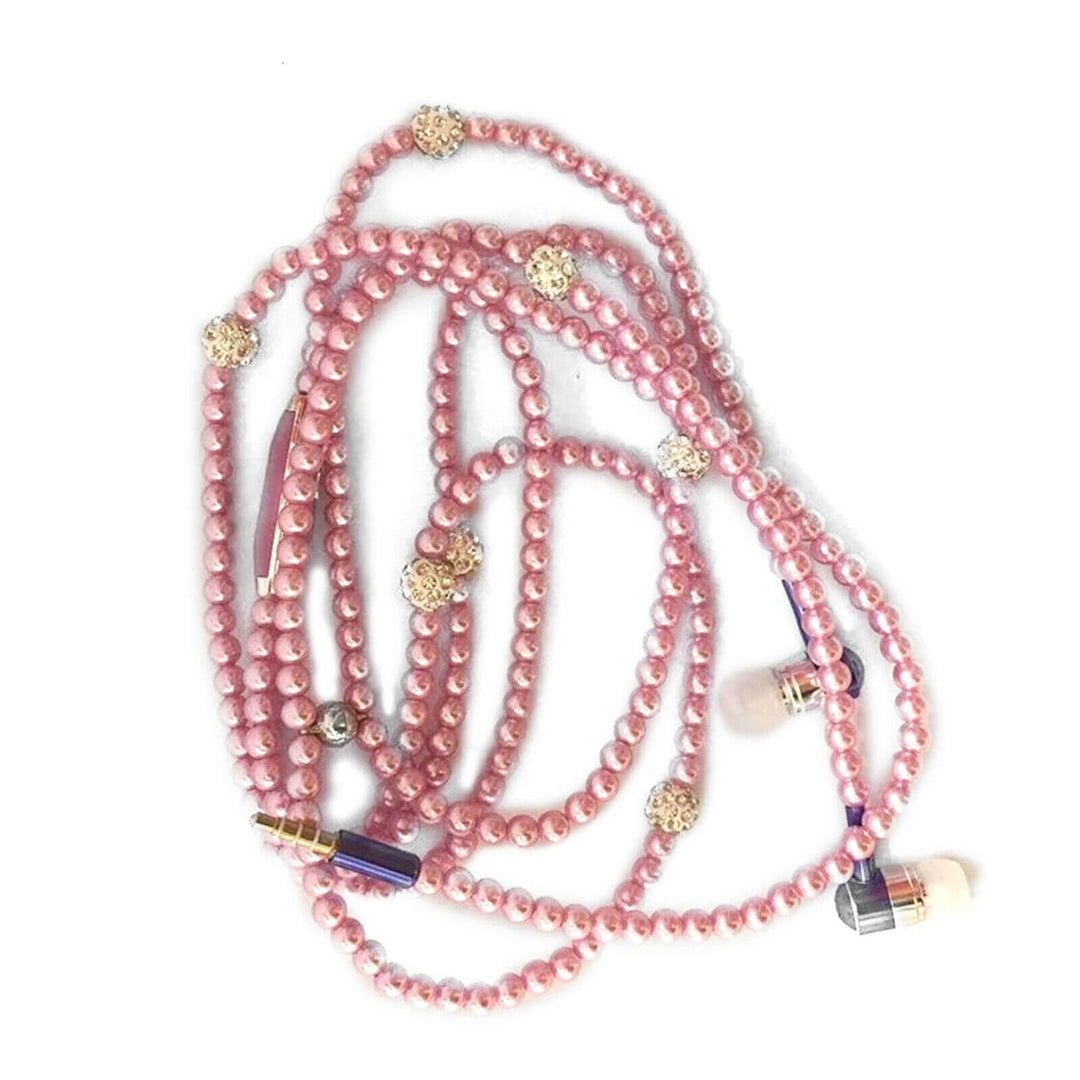 Pärlhalsband hörlurar