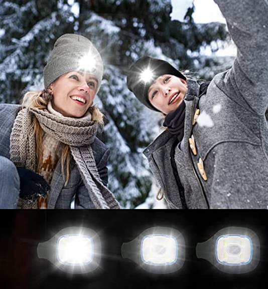 Stickad LED-mössa