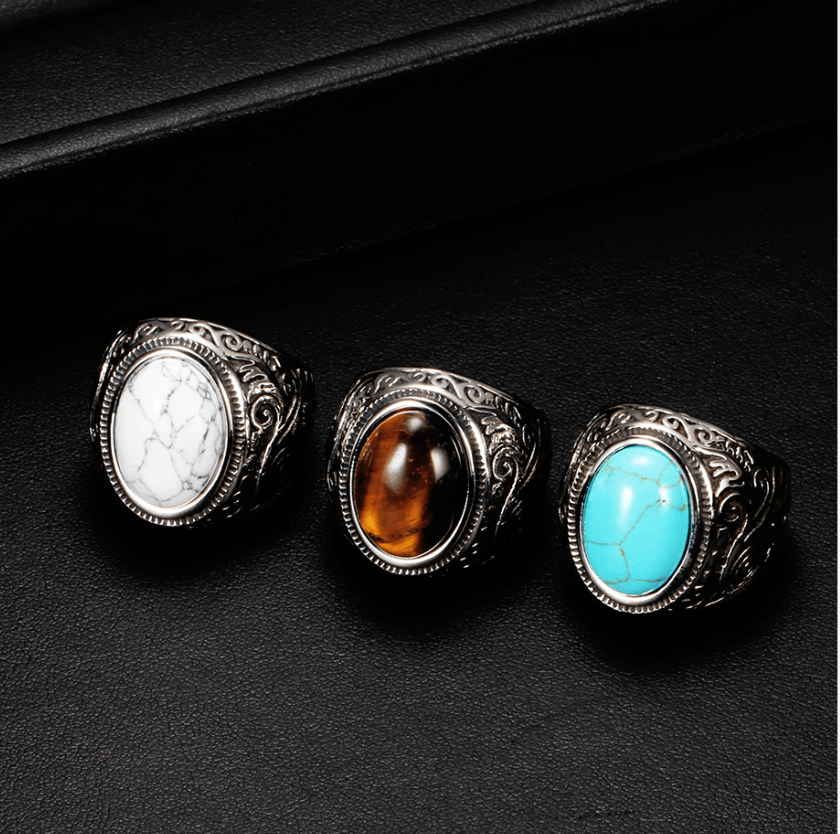 Män's Vintage Turquoise sten ring