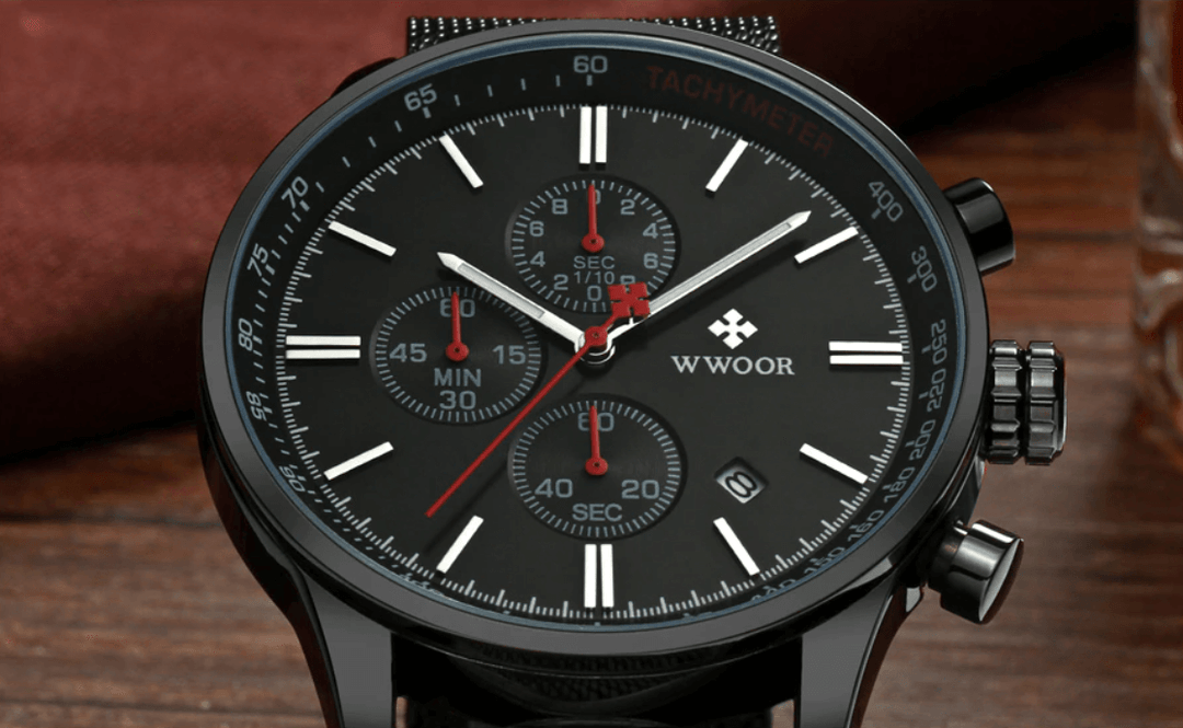 Ultra-tunnt kronografiskt armbandsur