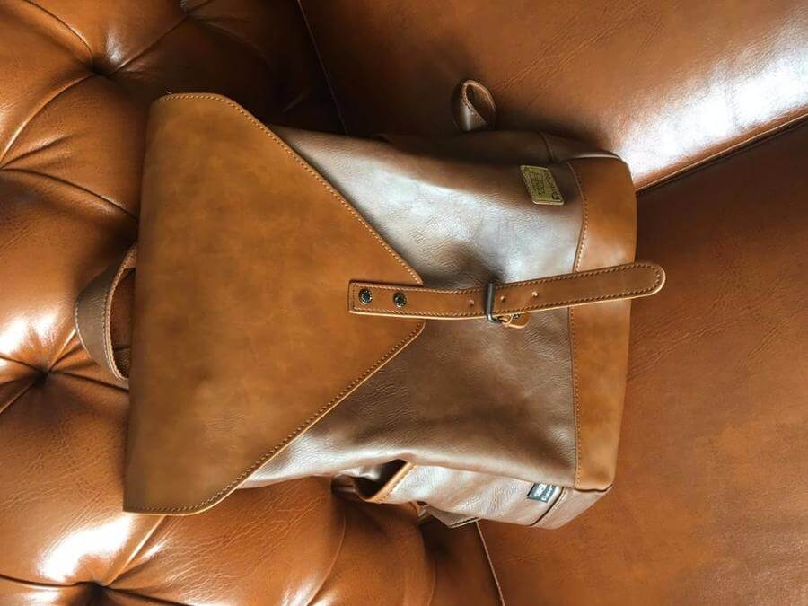 Vintage Faux läder ryggsäck