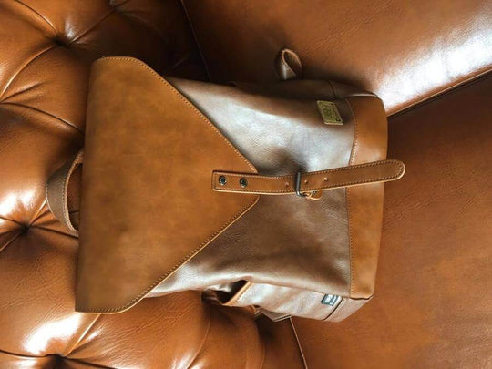 Vintage Faux läder ryggsäck