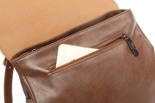 Vintage Faux läder ryggsäck