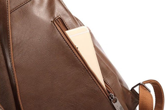 Vintage Faux läder ryggsäck